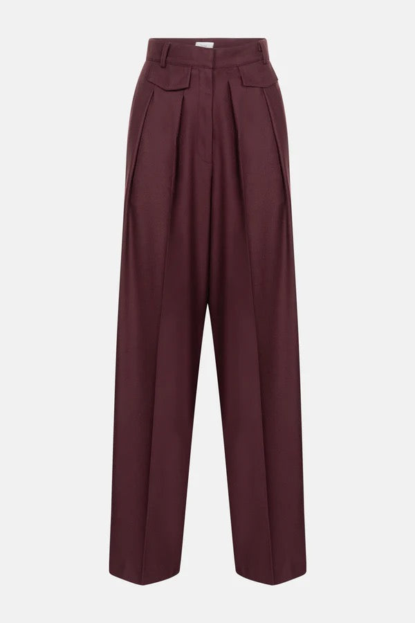 Âme Antwerp MICHEL PLUM PANTS W/ FRONT PLEATS