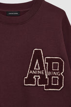 Afbeelding in Gallery-weergave laden, Anine Bing MILES OVERSIZED SWEATSHIRT LETTERMAN Dark Burgundy  A-08-10523-RED4
