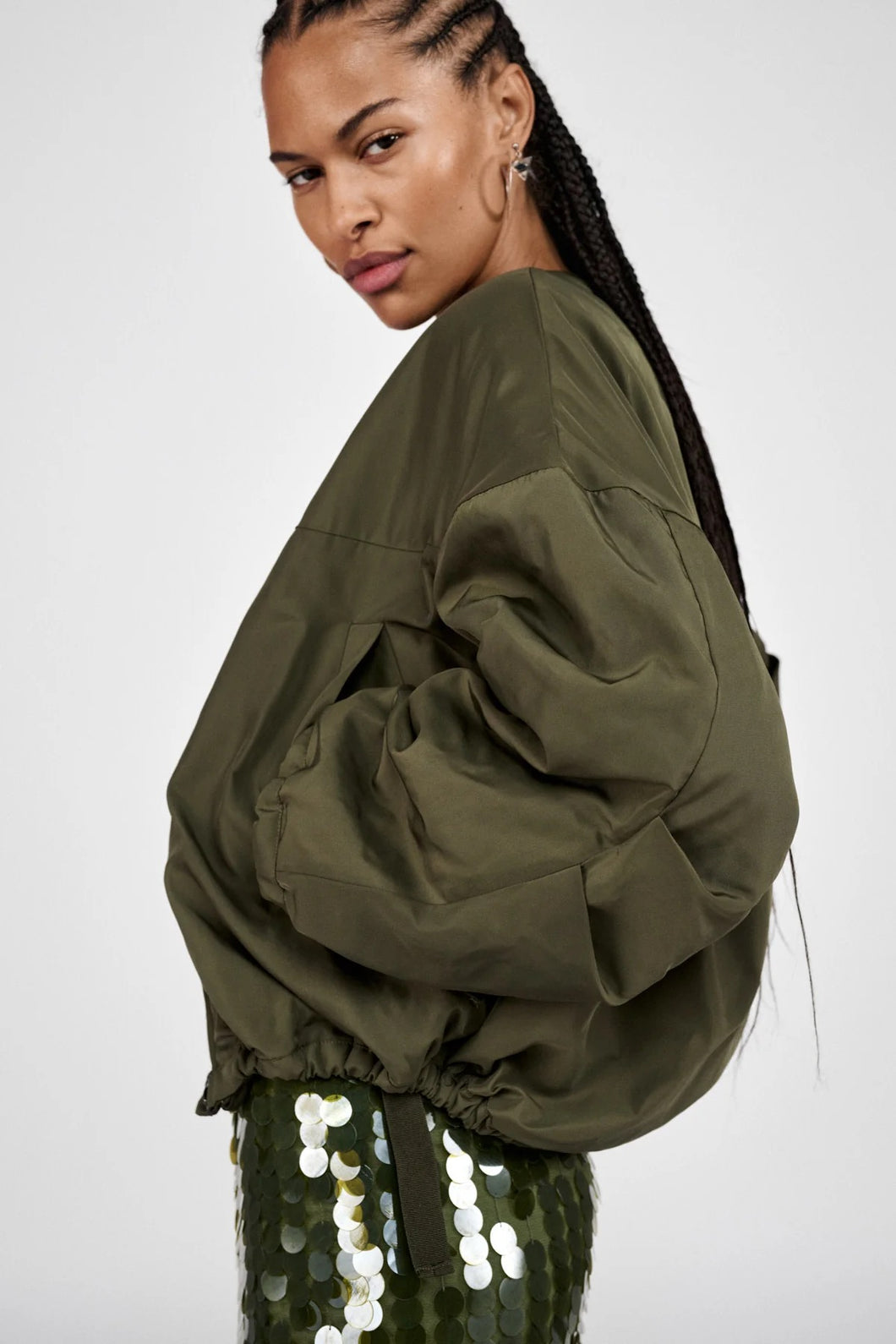 Rabens Saloner Arched Jacket - Glod Army Green W25208107