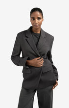 Afbeelding in Gallery-weergave laden, YAYA Woven Oversized Blazer With Fa Anthracite Melange 01-501070-509
