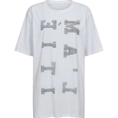 Haute L'Amitié Maxi Reverse Logo Tee HL10231 White Black Print