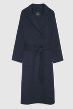 Afbeelding in Gallery-weergave laden, Anine Bing Dylan Maxi Coat Navy Cashmere Blend A-01-4016-420
