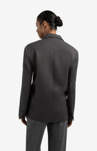 Afbeelding in Gallery-weergave laden, YAYA Woven Oversized Blazer With Fa Anthracite Melange 01-501070-509
