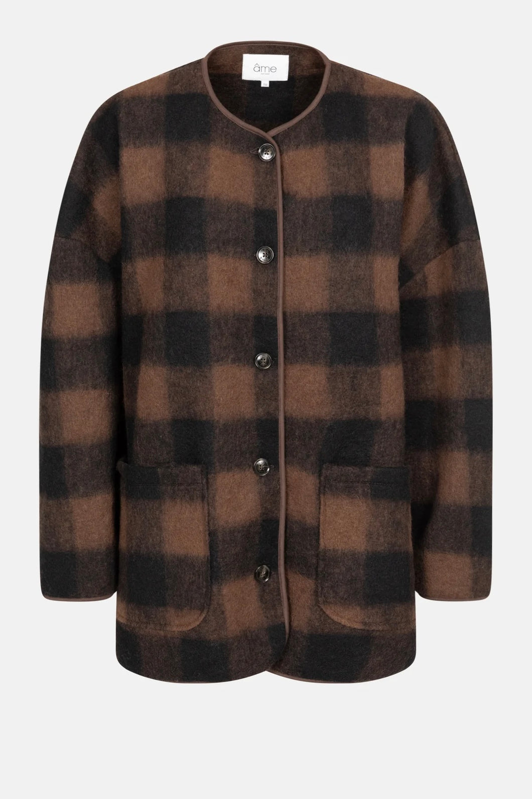 Âme Antwerp Hannah Checked Wooly Jacket Brown