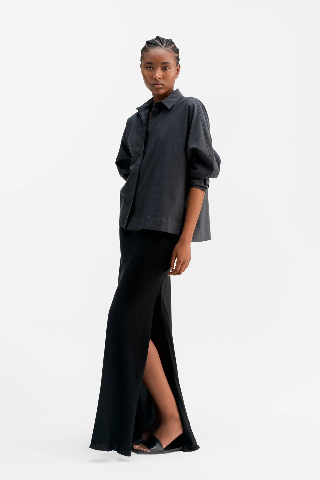 Ahlvar Gallery Gigi oxford shirt, dark grey 9918-08