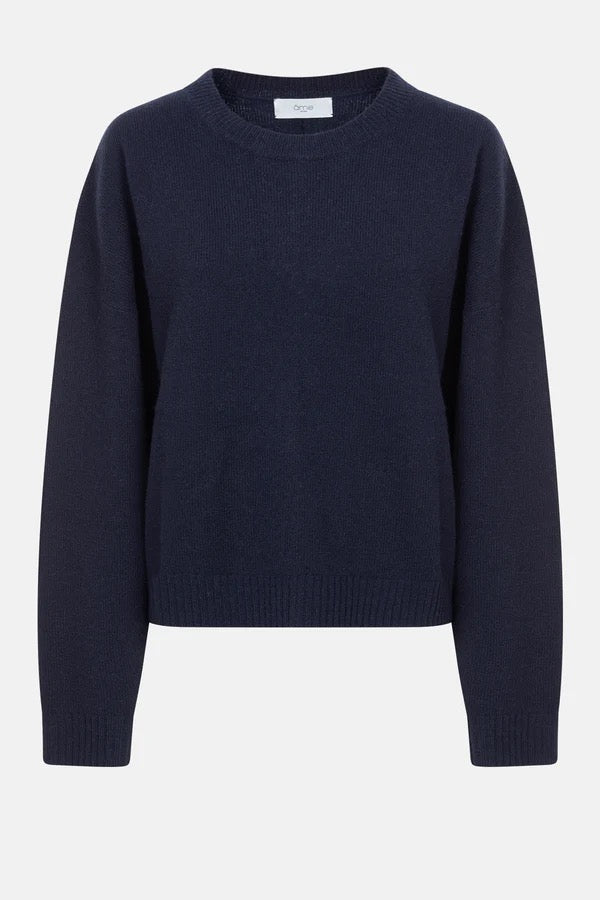Âme Antwerp MURIELLE NAVY ROUND NECK KNITTED SWEATER