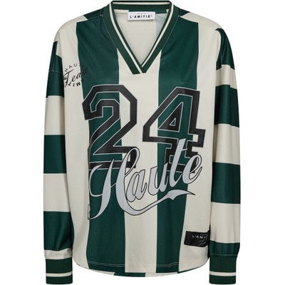 Haute L'Amitié Haute 24 Stripe Blouse  HL10419 Sporty Green /Pearl
