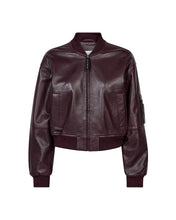 Afbeelding in Gallery-weergave laden, Haute L'Amitié HL10996 Yasmin Leather Bomber Jacket Wine
