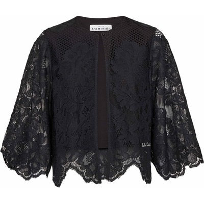 Haute L'Amitié Curvey Lace Hem Bolero HL10221 Black