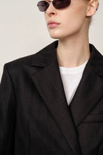 Afbeelding in Gallery-weergave laden, Herskind Sailor Wool Fitted Blazer - Black Pinstripe
