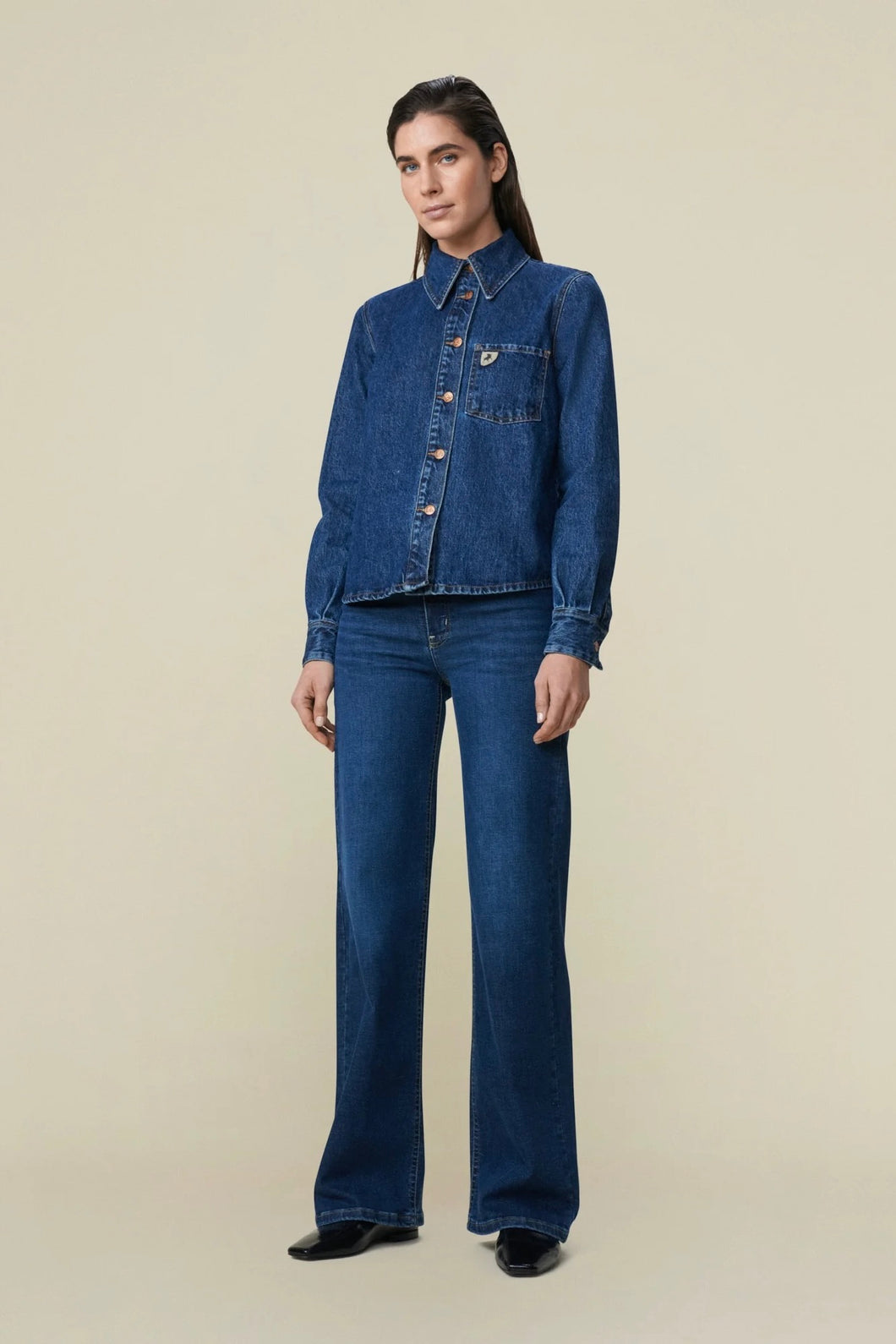 Lois The Isa is our classic blue denim shirt.