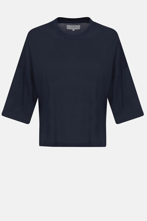 ÂME ANTWERP KLAXON NAVY WOOLY T-SHIRT SHORT SLEEVES