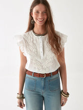 Afbeelding in Gallery-weergave laden, Maison Hotel CHIKAN BLOSSOM ASHANTI BLOUSE BIANCO
