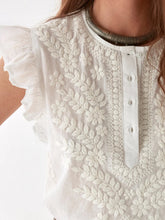 Afbeelding in Gallery-weergave laden, Maison Hotel CHIKAN BLOSSOM ASHANTI BLOUSE BIANCO
