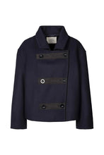 Afbeelding in Gallery-weergave laden, Rabens Saloner Boiled Wool Jacket Litten Navy W24304105
