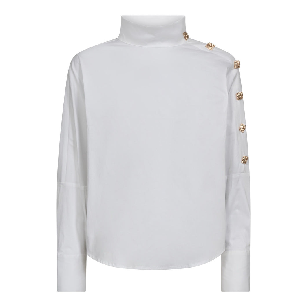 Co'couture SannaCC Asym Button Blouse 254-35946 WHITE 4000