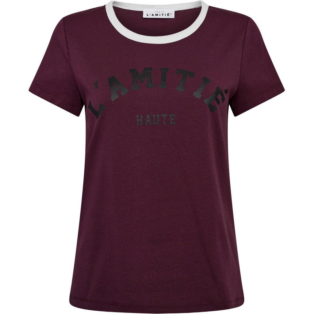 Haute L'Amitié Neckline Logo Tee HL10006 Amarone