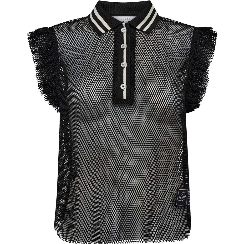 Haute L'Amitié Net Frill Polo Top - More color options