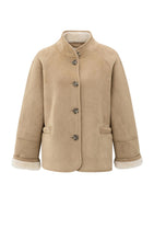 Afbeelding in Gallery-weergave laden, Yaya Oversized Lammy Coat Light Camel 02-001066-510
