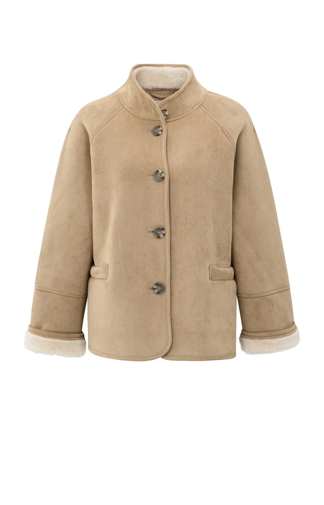 Yaya Oversized Lammy Coat Light Camel 02-001066-510