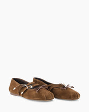 Afbeelding in Gallery-weergave laden, Posa Vita Ballerina Double Strap Suede Dark Brown
