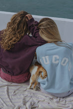 Afbeelding in Gallery-weergave laden, Coucou Joseph sweater - Light blue with ecru letters ONESIZE
