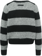 Afbeelding in Gallery-weergave laden, Haute L'Amitié HL10974 Darcia Stripe Crop Pocket Knit Black/Grey Mix
