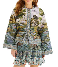Afbeelding in Gallery-weergave laden, Farm Rio COUNTRYSIDE LANDSCAPE MULTICOLOR LONG SLEEVE JACKE Style #356219 | HIGH SUMMER 26
