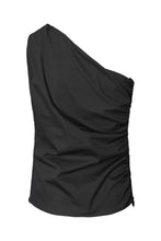 Afbeelding in Gallery-weergave laden, Rabens Saloner PAPERY ONE SHOULDER TOP - MIRHA W26267105 Black

