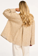 Afbeelding in Gallery-weergave laden, Ruby Tuesday Mille Lined Woolen Kimono Jacket w Collar Sand Melange T508-1214
