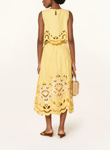 Afbeelding in Gallery-weergave laden, Farm Rio 355809 L0032 YELLOW BICOLOR STRIPES RICHILIEU MIDI SKIRT
