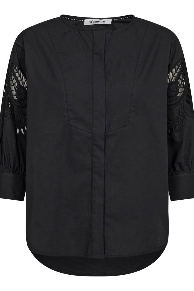Co'couture KelliseCC Lace Cut Shirt Black 35462 96