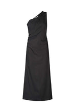 Afbeelding in Gallery-weergave laden, Rabens Saloner PAPERY ONE SHOULDER LONG DRESS - ARYANA W26267103 Black
