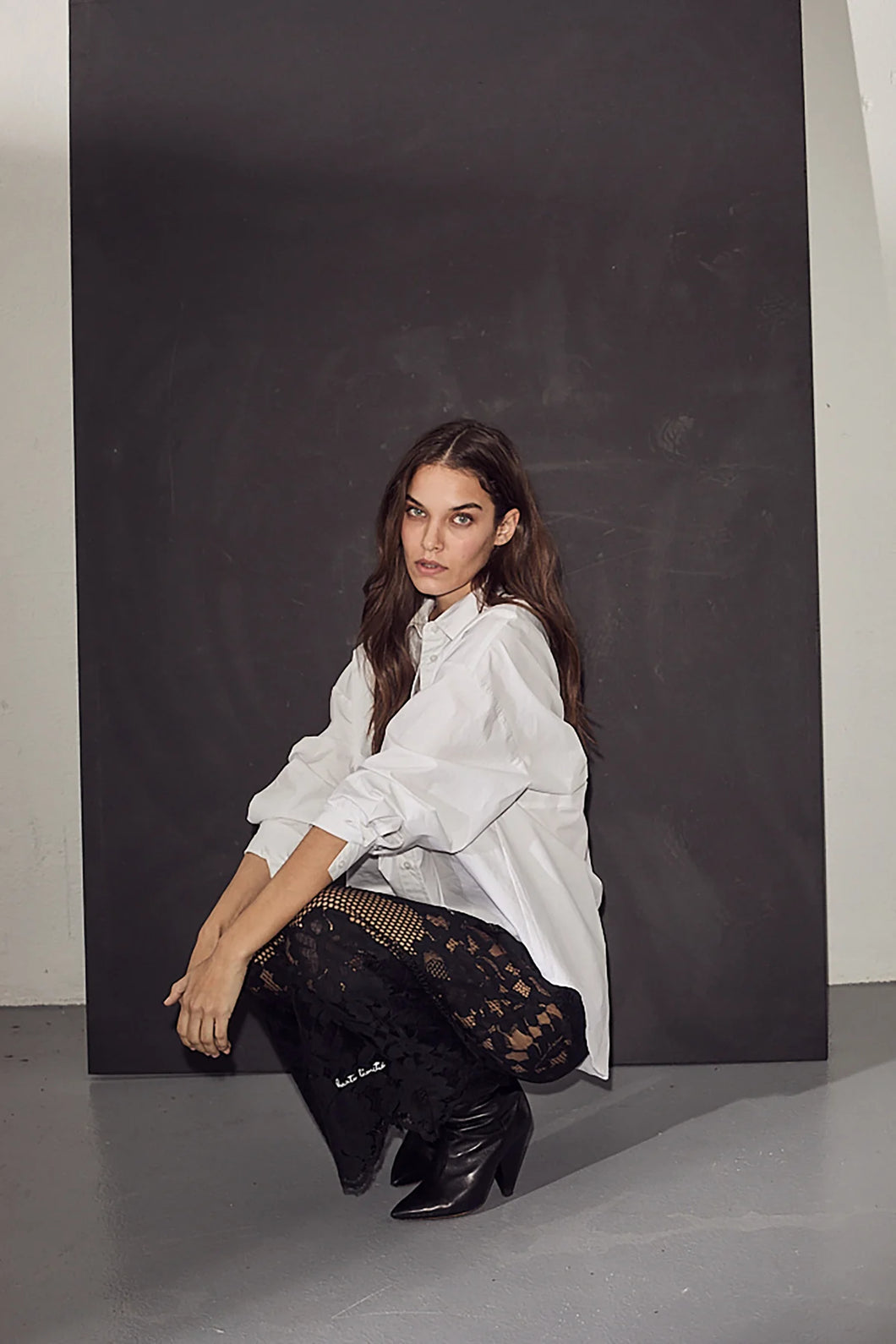 Haute L'Amitié Curvey Lace Hem Pant HL10214 Black