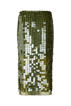 Afbeelding in Gallery-weergave laden, Rabens Saloner Clover Sequins Pencil Skirt - Lior Army Green W25232102

