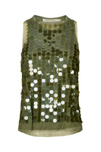 Afbeelding in Gallery-weergave laden, Rabens Saloner Clover Sequins Tank Top - Lilos Army Green W25232101
