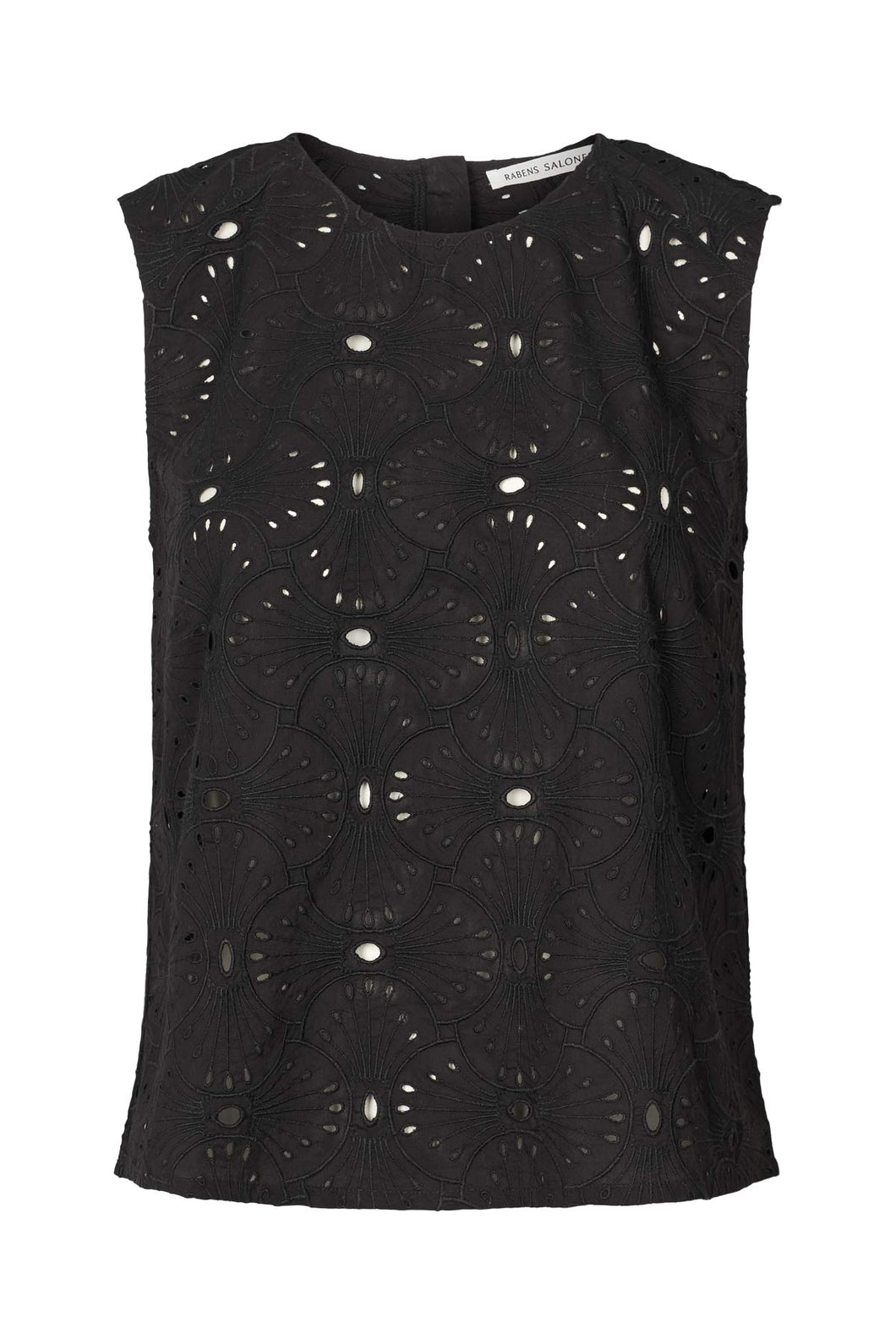 Rabens Saloner Supersize Anglaise Tank Top - Piper Caviar Black W25232111