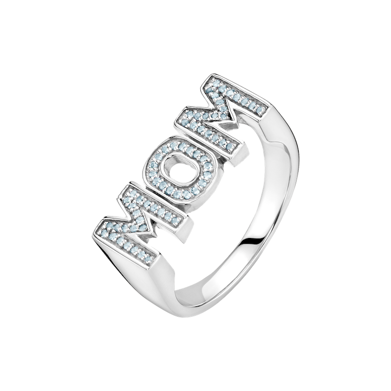 Maria Black Mom Sky Ring 925 Sterling Silver | White Rhodium Plating