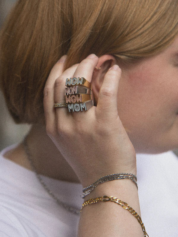 Maria Black Mom Sky Ring 925 Sterling Silver Yellow Gold Plated