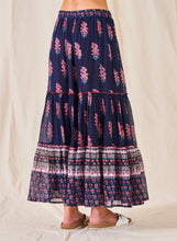 Afbeelding in Gallery-weergave laden, M.A.B.E. Flori Print Maxi Skirt Indigo M440169
