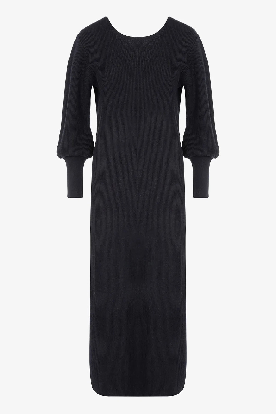 Âme Hariette Black Knitted Dress With V-Back